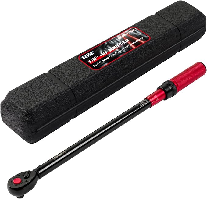 Hairich 1/2-Inch Drive Click Torque Wrench, Dual-direction 40-300ft.lb/33.9-406.8Nm, 72-tooth Torque Wrench with Dual Range Scales, ±3% High Precision