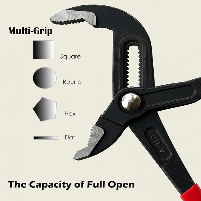 7-Inch, 10-Inch and 16-Inch Groove Joint Pliers Set, Adjustable Water Pump Pliers Set, V-Jaw Tongue and Groove Pliers，Auto-Adjusting Quick-Action Tongue and Groove Joint Pliers Set