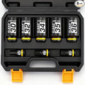 12-Point 1/2" Drive Axle Nut Socket Set, 8-Piece Metric Wheel Axle Nut Wrench Large Jumbo 30mm 32mm 34mm 35mm 36mm, Hex Bit Socket 14mm 17mm 19mm, Car Spindle Joint High Torque Truck Bearing Locknut