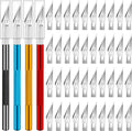 DIYSELF 4 PCS Exacto Knife with 40 Spare #11 Exacto Blades, Craft Knife, Hobby Knife, Exacto Knife Set for Crafting, Art, Scrapbook, Sculpting, Precision Exacto Knives for Paper, Leather, Vinyl