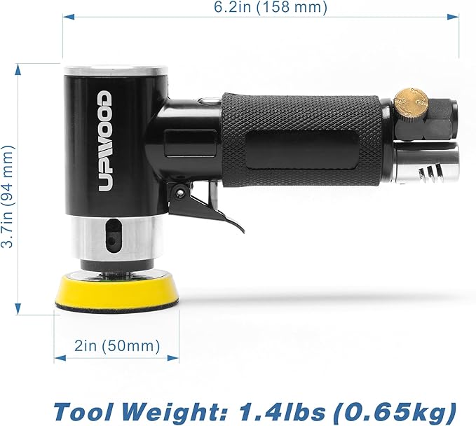 2'' 3'' Mini Orbital Air Sander by UPWOOD, Small Pneumatic Random Orbital Sander Kit with Hook And Loop Sanding Pads 24pcs Sandpapers