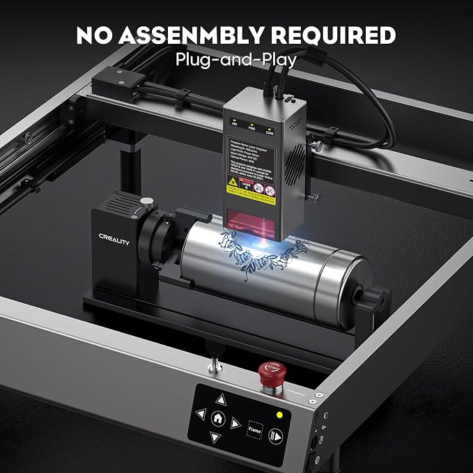Rotary Roller Pro, 4 in-1 Multi-Functional Laser Rotary Roller Y-axis Jaw Chuck Rotary for Engraving Cylindrical Objects, Tumblers, Wine Glass, Rings, Balls