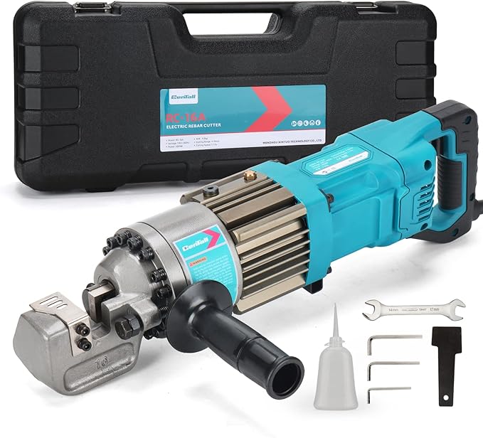 5/8" Electric Hydraulic Rebar Cutter 1-1.5s Cutting Speed Portable Rebar Cutter Cutting Rebar 4-16mm 1000w 120v/60hz RC16A (Blue)