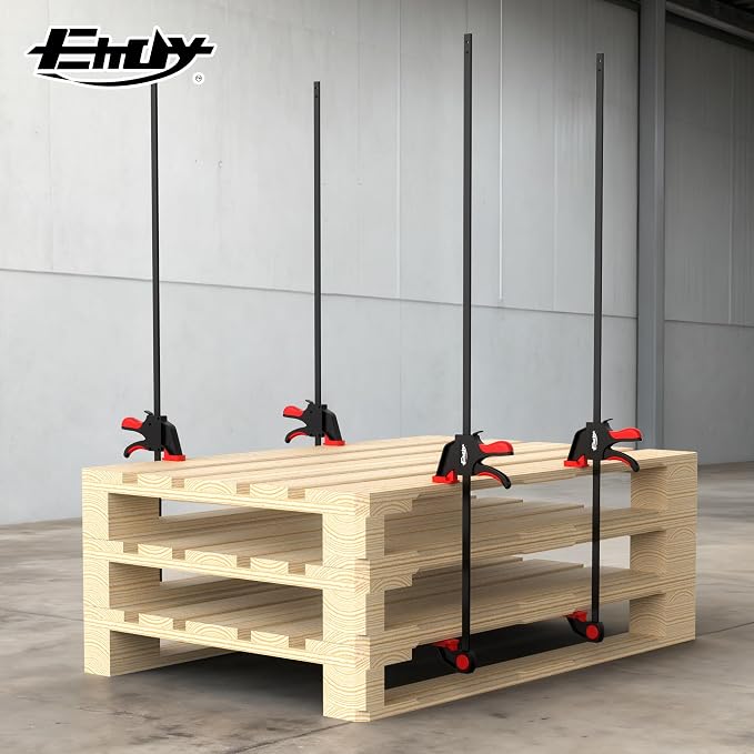 50" Bar Clamps for Woodworking 2-Piece, One-Handed Clamp/Spreader, Light-Duty Quick-Change F Clamp with 170 LBS Load Limit, Wood Clamps for Gluing, Carpentry, DIY, and Woodworking