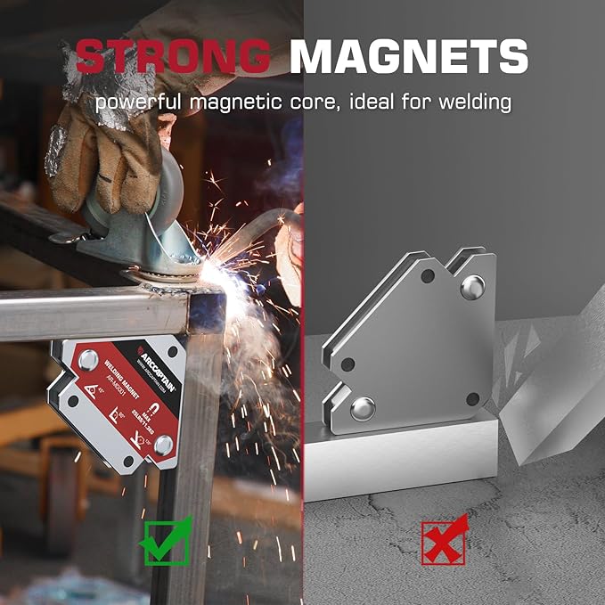 ARCCAPTAIN Welding Magnets 2pcs 25LB Welding Magnet Set, Magnetic Welding Holder, Holding Power Welding Accessories