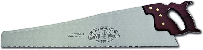26” Crosscut panel Saw with Taper Ground Blade, Stained Beech Handle, 10 TPI Thomas Flinn, made in Sheffield England