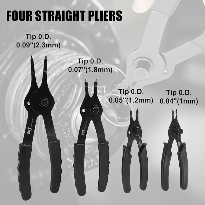 SGT Snap Ring Pliers Set, 14pcs Internal and External Circlip Pliers