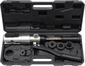 Pipe Crimper Copper Pipe Press Crimping Tool Kit 360° Rotatable Crimp Head Hydraulic Copper Tube Crimping Tool for Copper Tees Elbows Straight Pipes with 3 Molds (1/2", 3/4", 1") (Black)