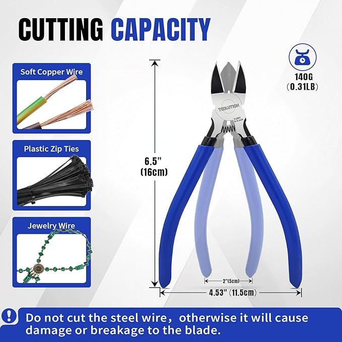 Wire Cutters for Jewelry Making - 5 Pack Wire Clippers for Crafting Artificial Flowers - Side Snips Cutter Electricians Dykes Cutter - Diagonal Flush Cut Pliers for Crafts Floral