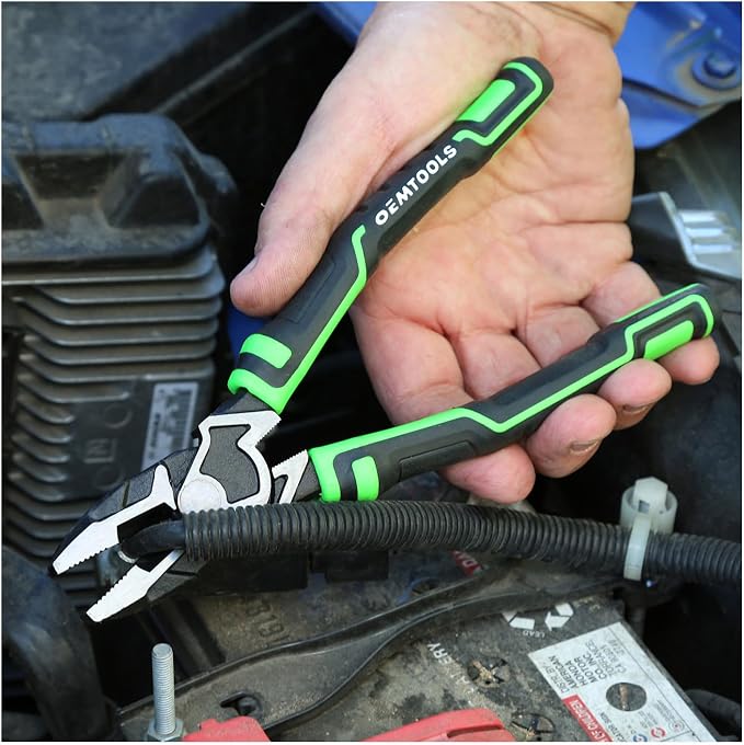 OEMTOOLS 22647 3 Piece Mechanics Pliers Set, For Cutting, Gripping, and Turning Tasks, Includes Diagonal, Linesman, and Groove Joint Pliers, Hardened Edges, Rust-Resistant Finish, TPR Grips