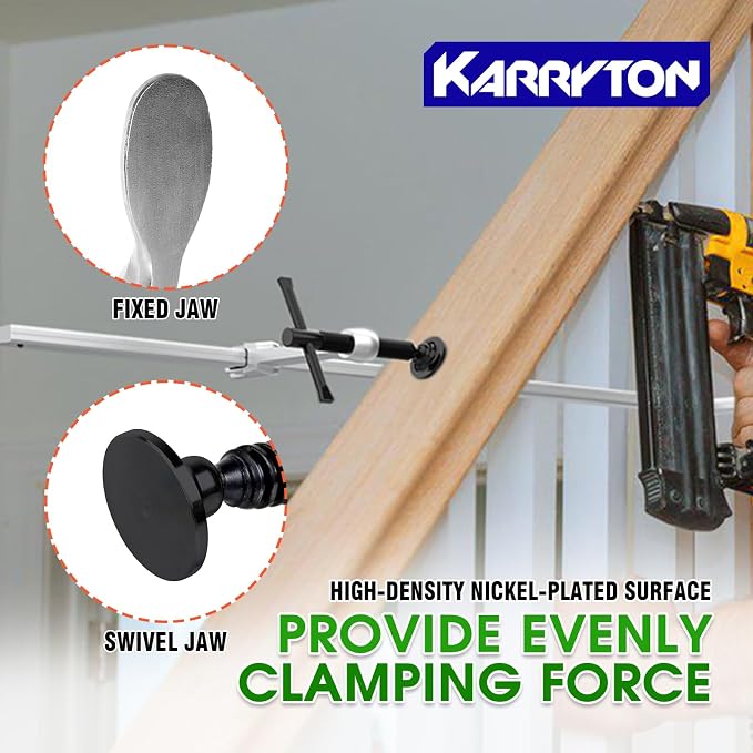 2-Pack Heavy Duty 16"(400x120mm) F-Clamp w/ 4-3/4" Throat Depth, Bar Size 1"x15/32", 1400LB Clamping Force, Drop Forged Steel Bar Clamps for Wood, Metal, Pipe, Welding and DIY Projects