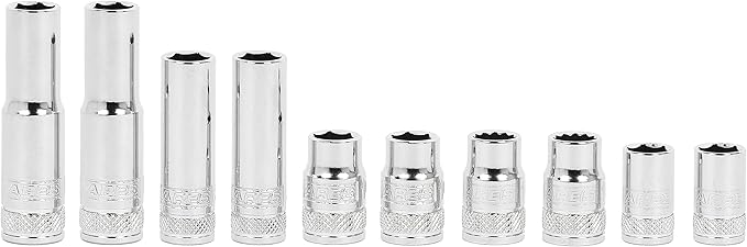 ARES 39020 10-Piece Multi-Type 10mm Socket Set | Premium Chrome Vanadium Socket Set Includes Shallow and Deep Metric Sockets