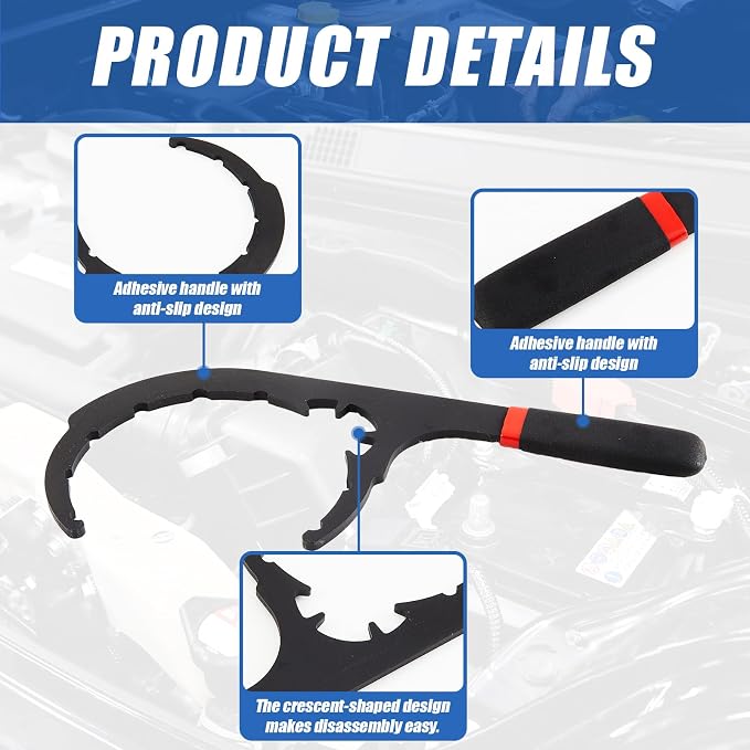 1 Pcs 5'' Diesel Fuel Filter Wrench, Compatible with Davco 61090, Diesel Pro 230, 232, 233, 234, 242, 243, Shop Pro ST, Class 4 5 6 Truck, Pickup Truck, Oil Filter Removal Tool, Red and Black