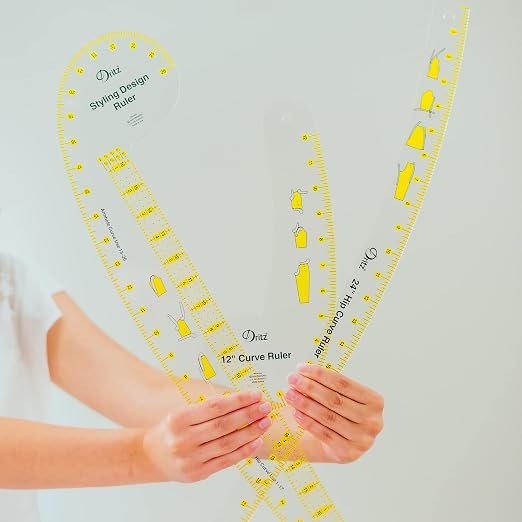 Dritz Design Ruler Trio with Styling Design, Curve & Hip Curve Rulers for Sewing