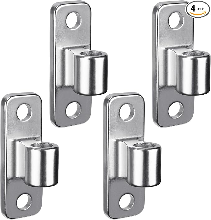 Insaga Cast 304 Stainless Steel Gate Hinges, 4pcs Wall Mount Gate Hinge for Fence Gate, One Piece Farm Gate Hardware for Chain Link Gate, Fit 5/8'' Pin Fence Post Hinge