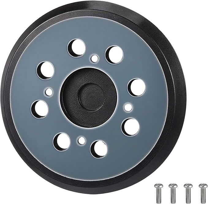 Dong Cheng 5 Inch 8 Holes Orbital Sander Replacement Pad, Hook and Loop Replacement Backing Sanding Pad with 4 Screws (Compatible DongCheng DSA02-125 Orbital Sander)