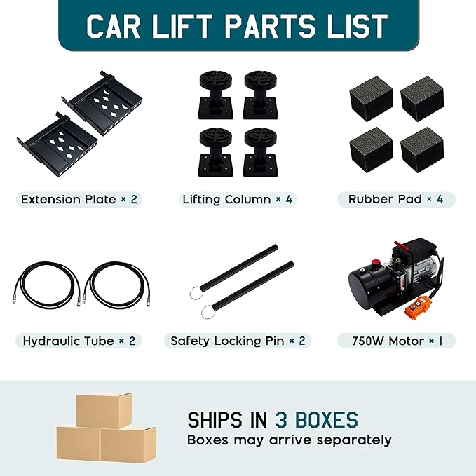 Albott 8000 LBS Portable Car Lift for Home Garage, Heavy-Duty Q355B Steel Vehicle Lift, Adjustable Height up to 27.4", 25–30s Fast Cycle, Locking Levers, Extension Plate, Foldable with Wheels