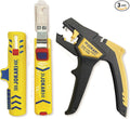 Jokari 490079 Basic House Installation Kit 3-Piece (with 4 Pro Wire Stripper, Secura Super No. 15 Cable Stripper and Cable Knife for Cable Diameter 8-28 mm) Multi-Coloured