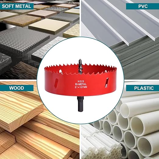 4 Inch / 102mm Hole Saw for Wood, Plastic Board, Ceiling,Drywall, and Metal Sheet - HSS Bi-Metal Hole Cutter with Pilot Drill Bit