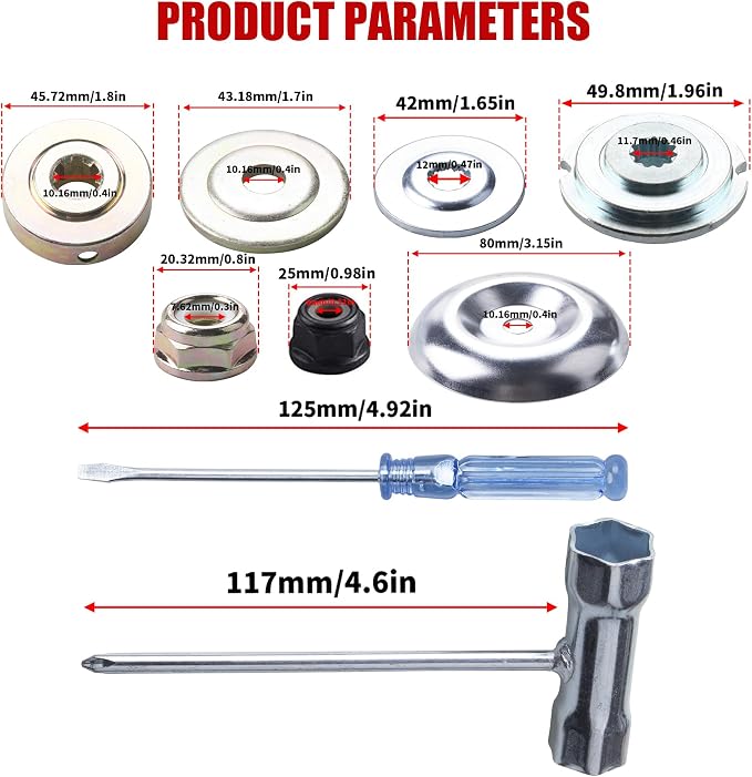 9"x20 Teeth Steel Round Brush Blades Carbon Chainsaw 9"x36T Cutter Weed Eater Blades - Universal Adapter Kit with 3 Round Files Compatible with Brush Cutter, Trimmer, Weed Eater, Stihl, Husqvarna, Ego