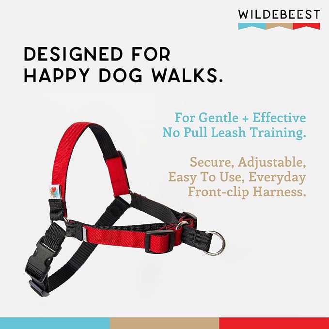 No Pull Dog Harness | Comfortable Dog Training Harnesses | Effective No Pull Harness Design | Ideal Dog Harness for Small Dog and Puppy | 4-Point Adjustable (S - 18~24 inch Girth, Red)