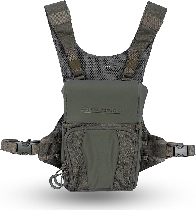 Eberlestock Recon Modular Bino Pack - Advanced Binocular Harness System | Customizable Attachments, Chest Rig with Magnetic Closure to Keep Binos Secure, Dual Side Zipper Pockets