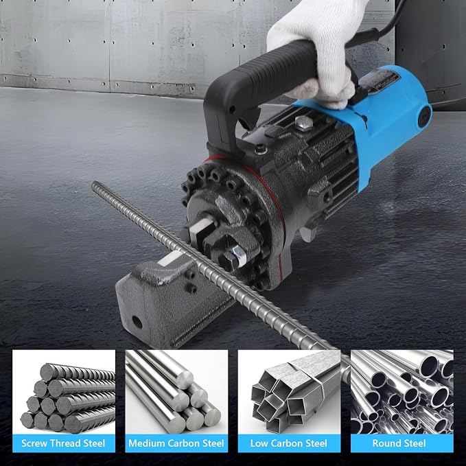 1300W Electric Hydraulic Rebar Cutter 110V Electric Rebar Cutter Portable Cutting up to 7/8 Inch 4-22mm Rebar within 2-3 Seconds, with Easy to Carry Stainless Box for Railway, Bridge, House Building