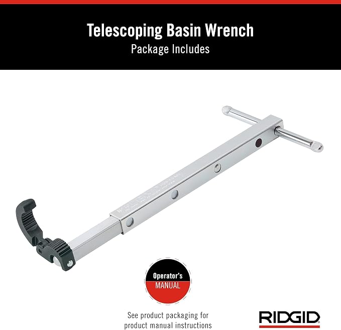 RIDGID 31175 Model 1017 Fold Over Basin Adjustable 10" To 17" Pipe Wrench, Silver, Made In The USA