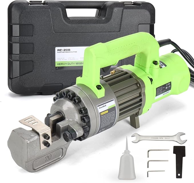 1050W Electric Rebar Cutter, Portable Rebar Cutter, Cutting up to 3/4 Inch 4-20mm #6 Rebar, Cutting Speed 1.5-2S RC20B (Light Green)