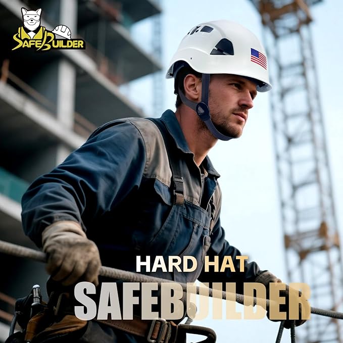 Construction Safety Helmet ABS Hard Hat Adjustable Ventilation System Hardhats Industrial Work Head Protection for Men Certified ANSI/ISEA Z89.1