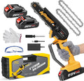 Mini Chainsaw 6-Inch with 2 Battery Powered Mini Electric Chain Saws Cordless Handheld Portable Small Power Only Cut Under 3 inch Fresh Wood