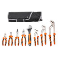 VEVOR 8-Piece Pliers Set with Tool Roll, High Carbon Steel-12"/10"/8" Groove Joint -8"Linesman's -6" Slip Joint Pliers-8" Long Nose Pliers-6" Diagonal Cutter-10" Adjustable Wrench