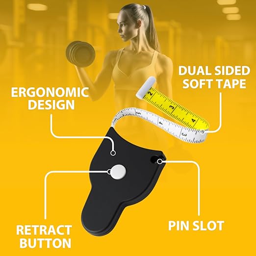 Perfect Body Tape Measure - 80 Inch Automatic Telescopic Tape Measure - Retractable Measuring Tape for Body: Waist, Hip, Bust, Arms, and More (Black - 80 inch)