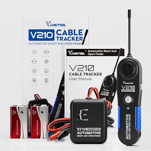 VDIAGTOOL V210 Wire Tracer Electrical Automotive Open & Short Finder Circuit Tester Circuit Breaker Finder Fault Probe Wire Tester Electrical DC 6-42V