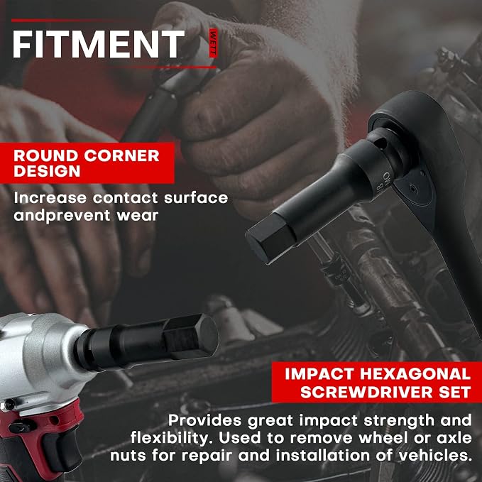 WETT 1/2" Drive Master Impact Hex Bit Set, 20 Piece Hex Driver Socket Set, Allen Bit Socket Set, CR-V Steel, SAE & Metric, (1/4" - 3/4", 6-19mm)