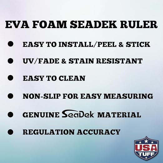 USATuff SeaDek EVA Foam Fish Measuring Ruler for Boat, Fishing, Kayak | Adhesive Backing Peel & Stick - 36" SnowCamo-Darkgray