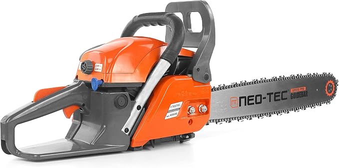 NEO-TEC 62cc 20 Inch Gas Powered Chainsaw 2-Cycle Petrol 3.5HP Handheld Reliable Motosierra De Gasolina for Tree Pruning Wood Cutting Firewood Preparation and Yard Maintenance