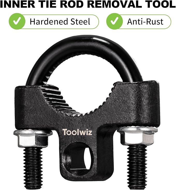 Toolwiz Inner Tie Rod Removal Tool - 3/8” inch Universal Low Profile Tool 30-42mm with Non-Slip Teeth for Easy Inner Rod Removal and Installation, U-Wrench for Car Truck Vehicle Automotive Repair