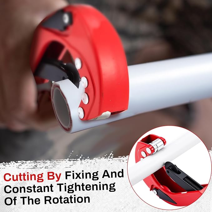 Teenyyou Heavy Duty Tubing Cutter for Plastic Pipe 1/4" to 2-5/8" Manual Aluminum Pipe Cutter Tool with Blade for Cutting Plastic PPR PE Tubes