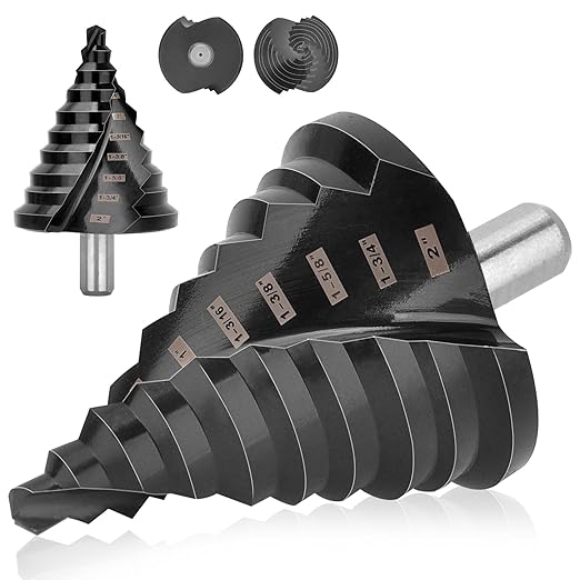 Large Step Drill Bit for Steel, 2" 10Holes, M42 Cobalt Drill Bits, Extra Heavy Duty for Stainless Steel, Metal, Aluminum, Copper, 10-Steps.Co2Pro