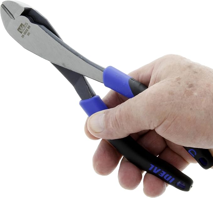 IDEAL INDUSTRIES INC. 35-3028 Diagonal-Cutting Plier - 8 in., Plier with Knife-to-Knife Blades, Smart Grip Handles