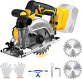 6 Inch Circular Saw Compatible with Dewalt 20V Max Battery(No Battery), Brushless Round Saw Kit, 0-45° Cutting Bevel, 6200 RPM, Idea for Wood Plastic Soft Metal