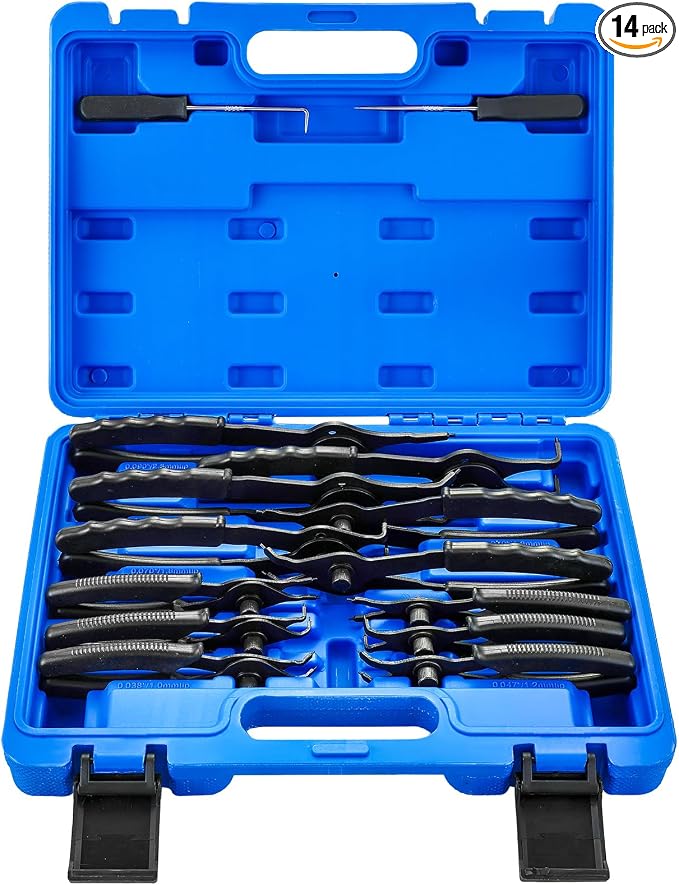 DASBET 14PCS Snap Ring Pliers Set with 45°/90° Bent & Straight
