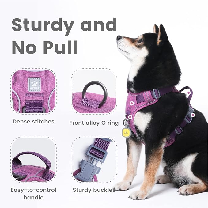 Pawaii No Pull Dog Harness with Pet ID Tag, Reflective Vest