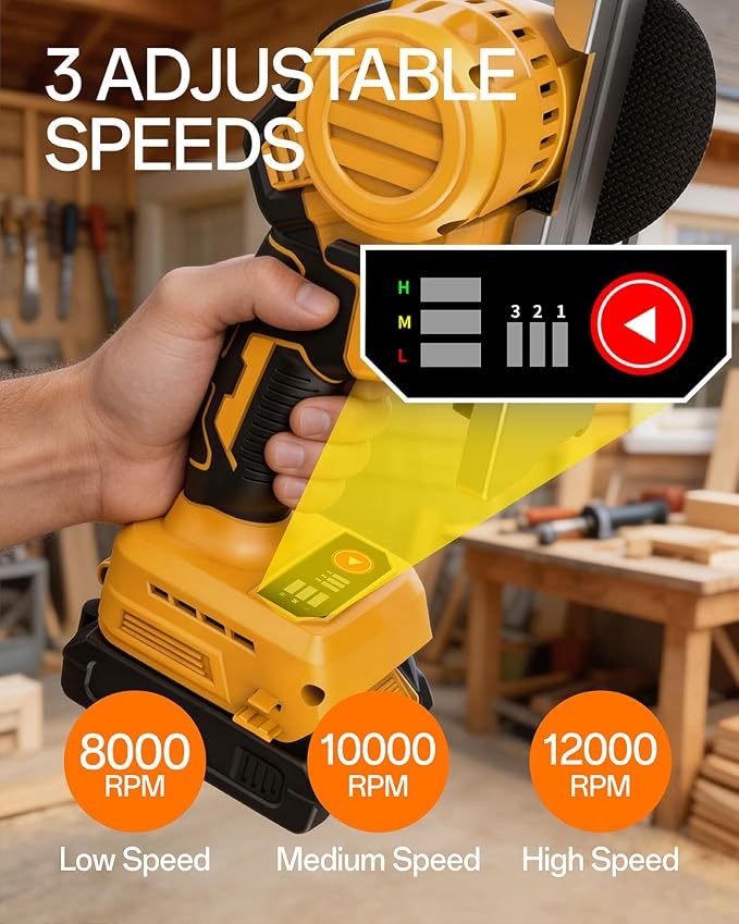 4" Mini Circular Saw Compatible With DeWalt 20V Battery(NO Battery) | Brushless Cordless Cut Off Tool with 3 Speeds, 4 Blades,12000RPM,Removable Dust Cover for Metal, Wood and PVC