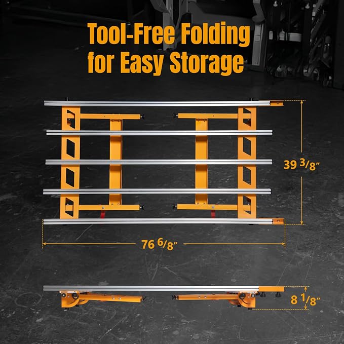 POWERTEC PRO Large Format Tile & Slab Work Table – Heavy Duty, Foldable, 1,100 lbs Capacity, Adjustable Leveling Feet, Steady, Flat Base for Handling and Scoring Large Tile, 71" x 41" (71984)