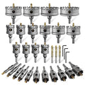 26PCS (1/2'' to 3-3/4'') TCT Premium Tungsten Carbide Tipped Hole Saw Drill Bit Set for Hard Metal, Stainless Steel, Iron, Aluminum.