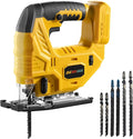 Cordless Jig Saw for Dewalt Battery, 7 Speed Variable Up to 3200RPM, LED Light, 45° Bevel Cuts, 3 Orbital Motions, with Jig Saw Blade for Straight/Curve/Circle Cutting(Battery Not Include)