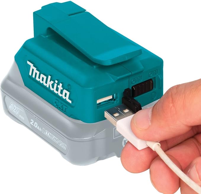 Makita FD10R1 12V max CXT Lithium-Ion Cordless 1/4" Hex Screwdriver Kit (2.0Ah) with ADP06 12V max CXT Lithium-Ion Cordless Power Source