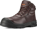NINGO Steel Toe Work Boots for Men, Non Slip & Puncture Resistant Construction Boots with Breathable Lining, EH Protection, Comfortable Mens Safety Leather Work Shoes for Industrial, Walking Warehouse